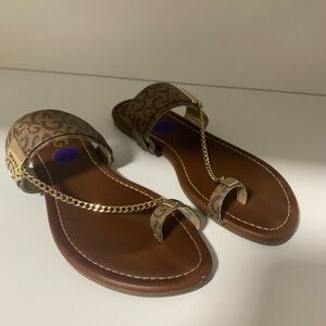 GBG Los Angeles Brown Chain Sandals